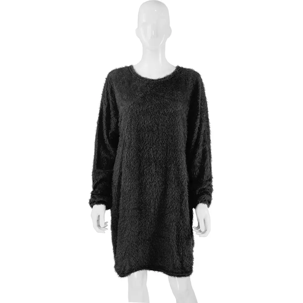 Women's 2023 Long Sleeve Plush Round Neck Dress Mint - Image 8