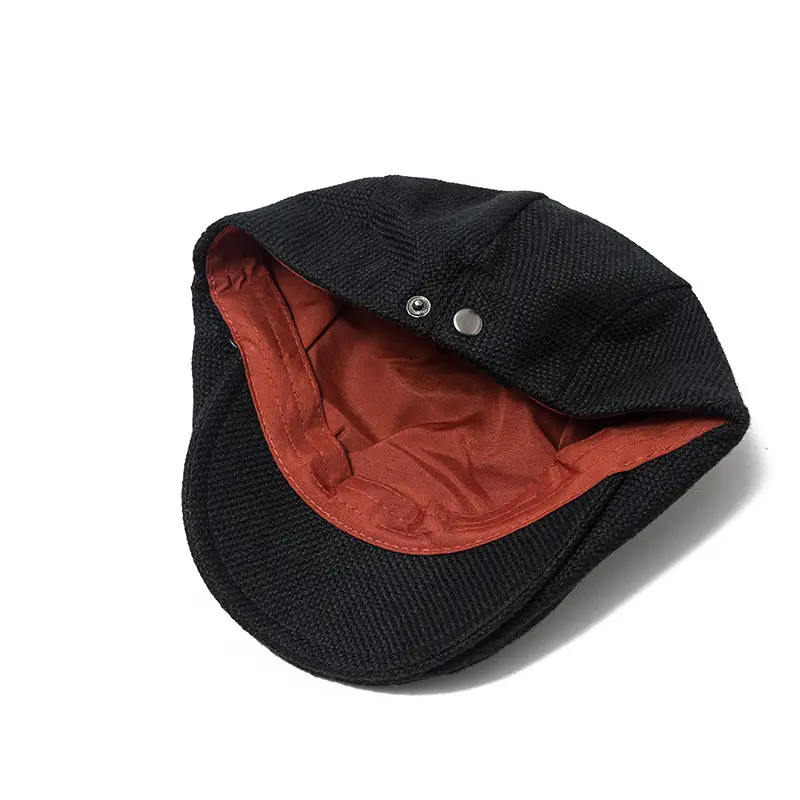 Women Linen Summer Cap Orange Grey Black - Image 9