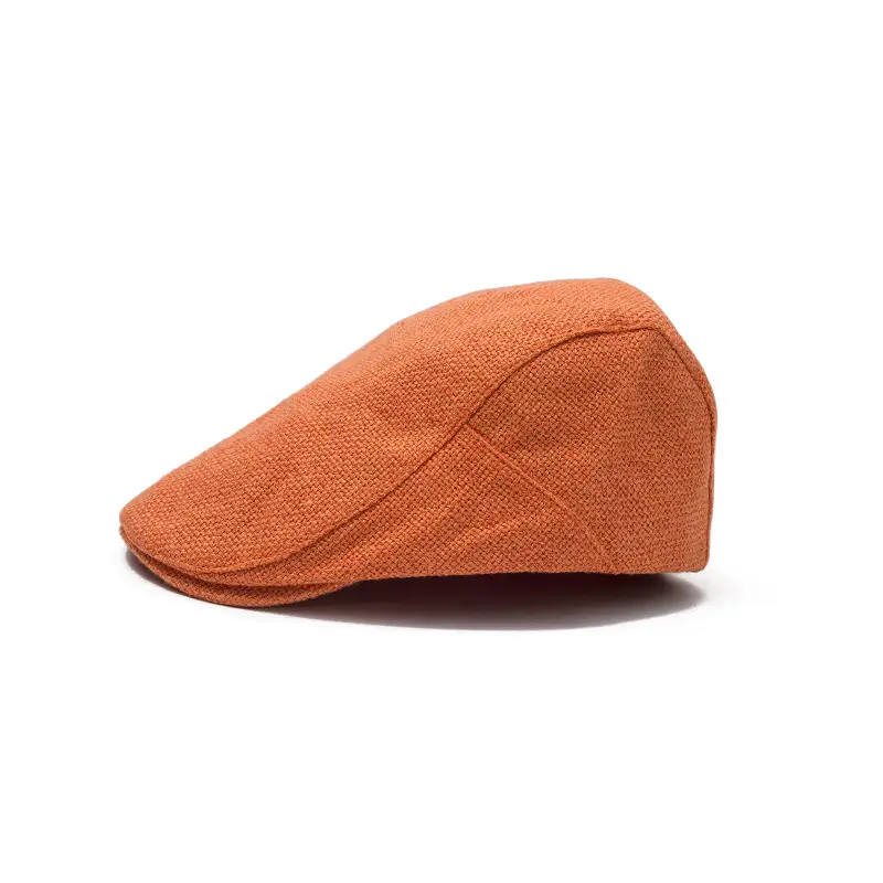 Women Linen Summer Cap Orange Grey Black - Image 2