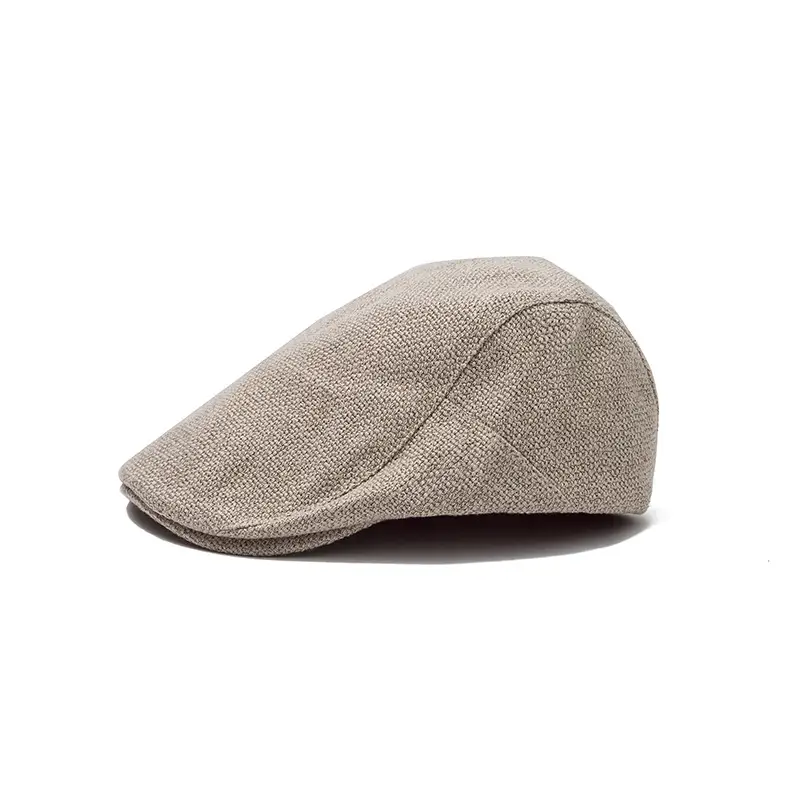 Women Linen Summer Cap Orange Grey Black - Image 3