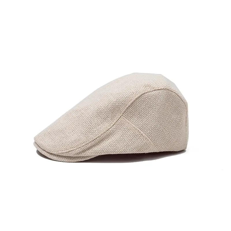 Women Linen Summer Cap Orange Grey Black - Image 4