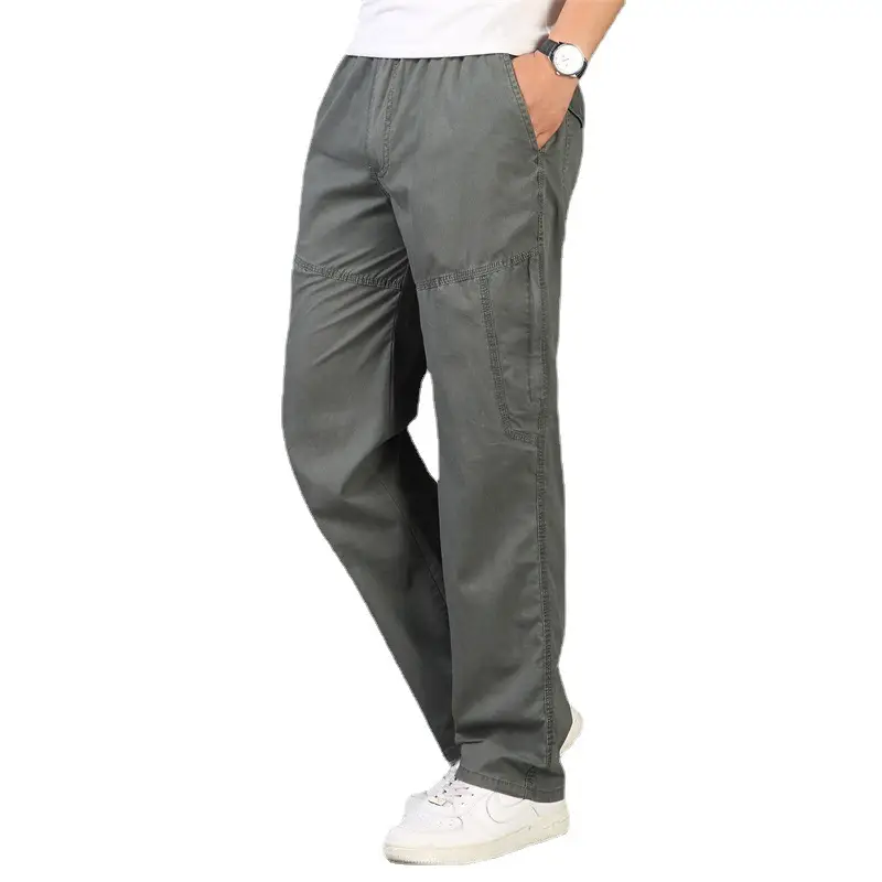 Men's Thin Casual Pants Grey Loose Cargo Spring Autumn - Image 9