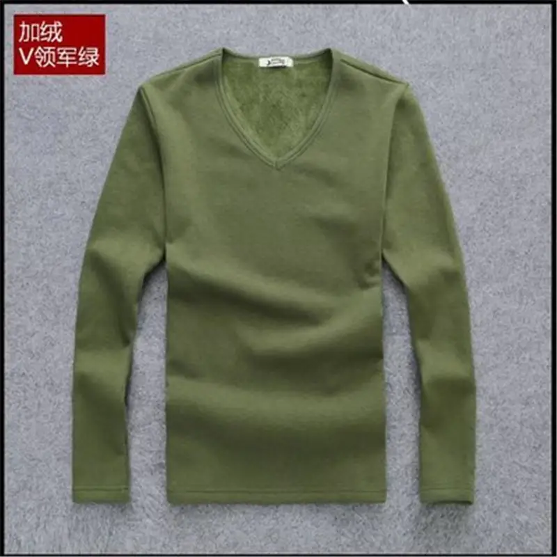Men's Green Velvet Long Sleeve T-Shirt