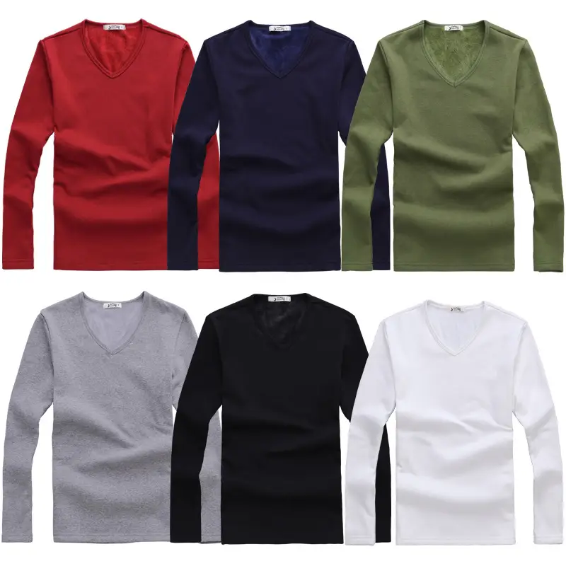 Men's Green Velvet Long Sleeve T-Shirt