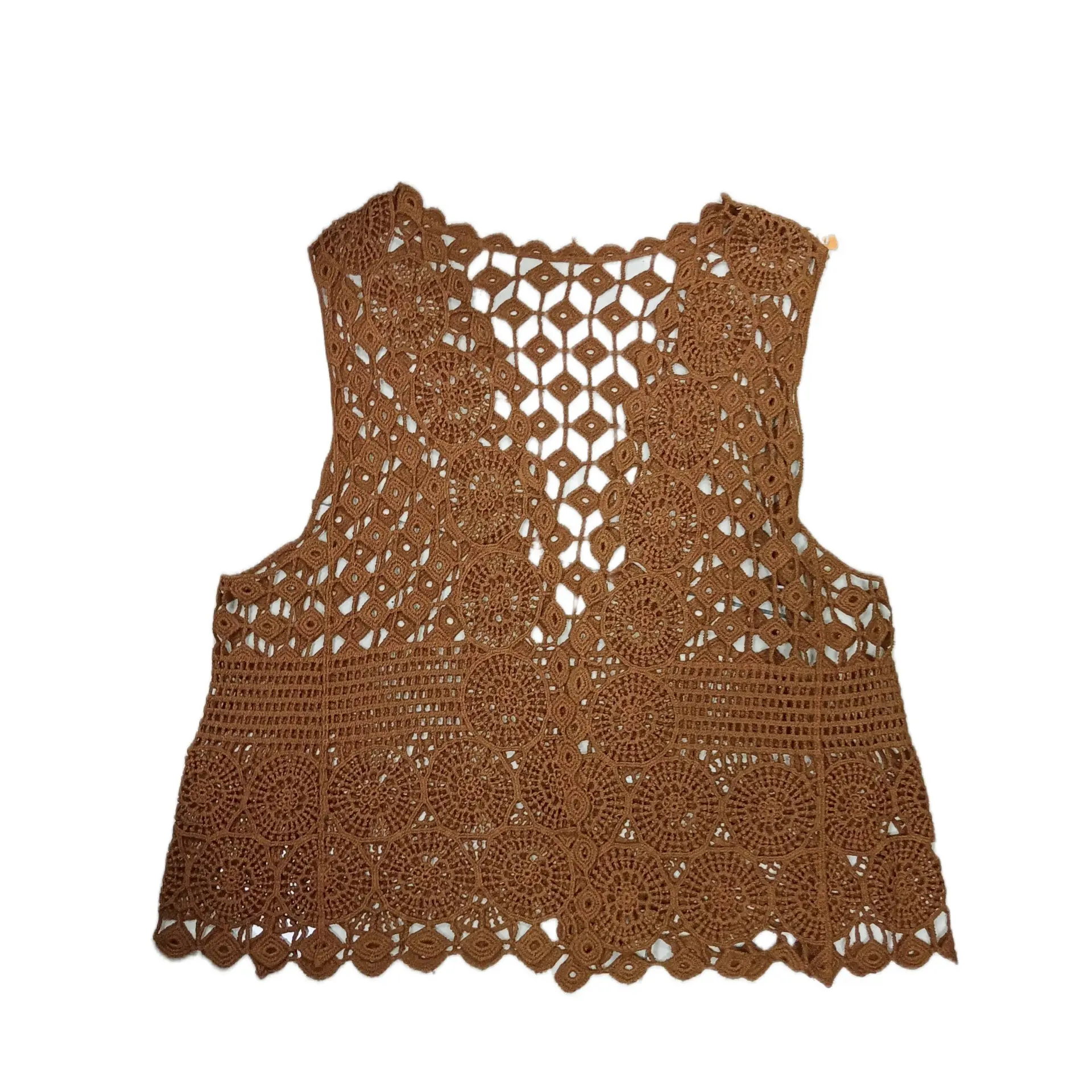 Women Hollow Out Vest Vest Grey Crochet Summer - Image 4