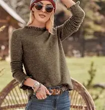 Women Grey V-Neck Long Sleeve Cardigan Large — feature 11