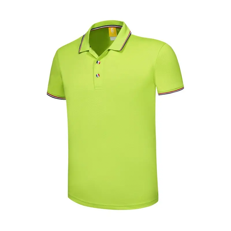 Men Green Polo Shirt with Red Trim Lapels - Image 11