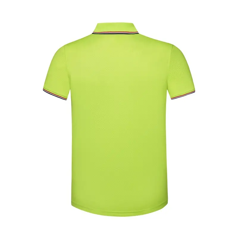 Men Green Polo Shirt with Red Trim Lapels - Image 12