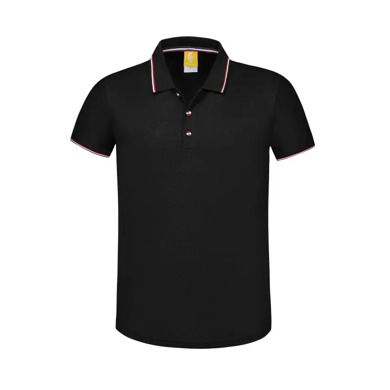 Men Green Polo Shirt with Red Trim Lapels - Image 4