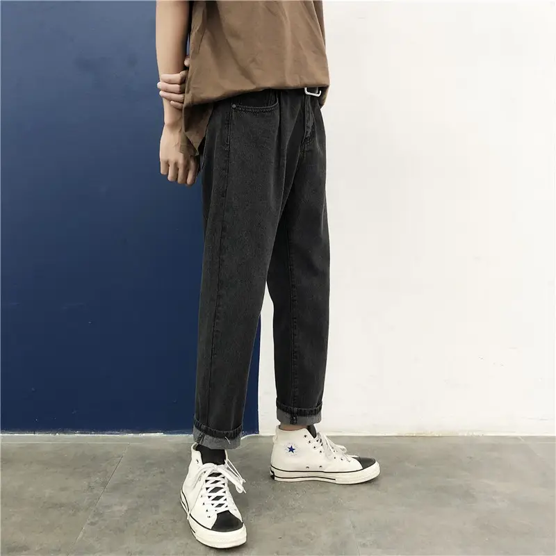 Men Korean Style Loose Straight Jeans Autumn Wear - Image 4