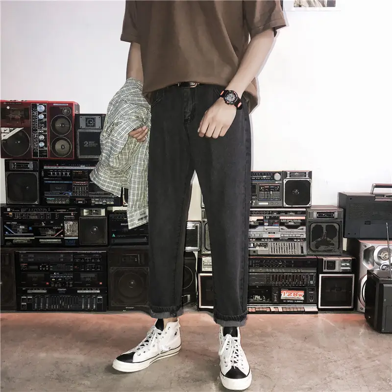 Men Korean Style Loose Straight Jeans Autumn Wear - Image 5