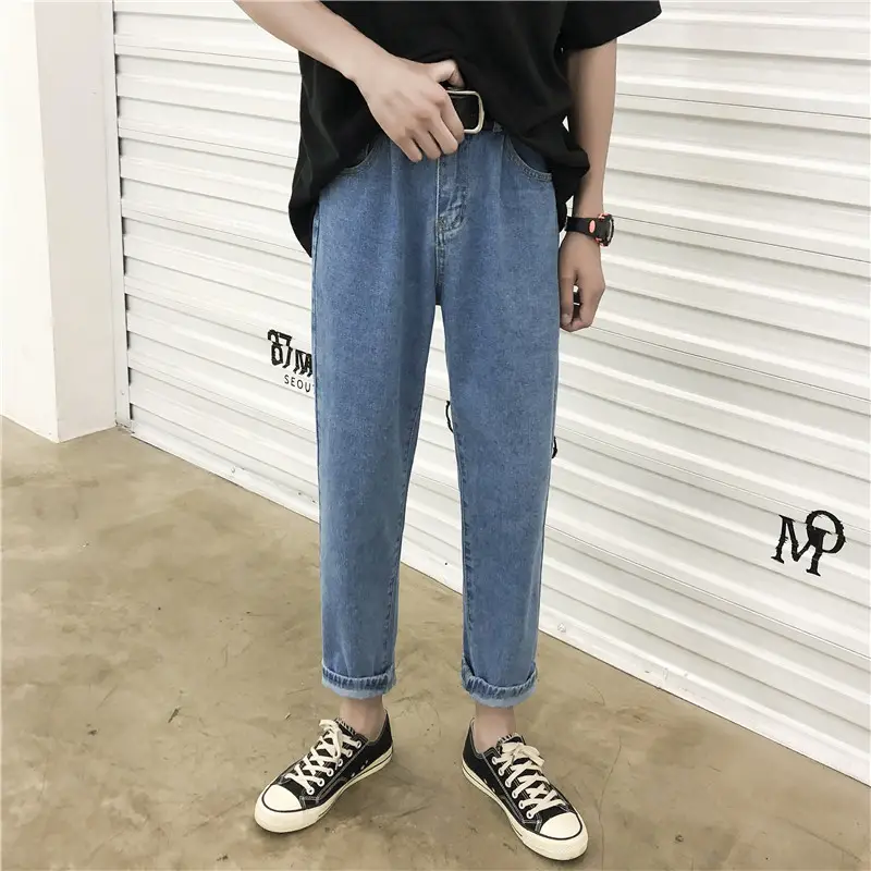 Men Korean Style Loose Straight Jeans Autumn Wear - Image 6