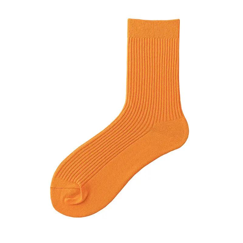 Spring and Autumn New Fluorescent Color Trendy Socks Ins Men's Yu Wenle Same Style Solid Color Sweat-Absorbing Cotton Socks Men's Mid-Tube Socks