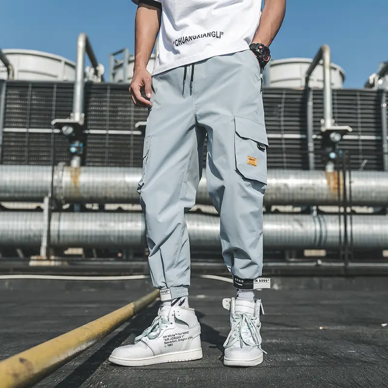 Tiantai Men's Nine-Point Cargo Pants Light Beige High Top - Image 6