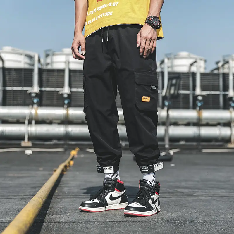 Tiantai Men's Nine-Point Cargo Pants Light Beige High Top - Image 2