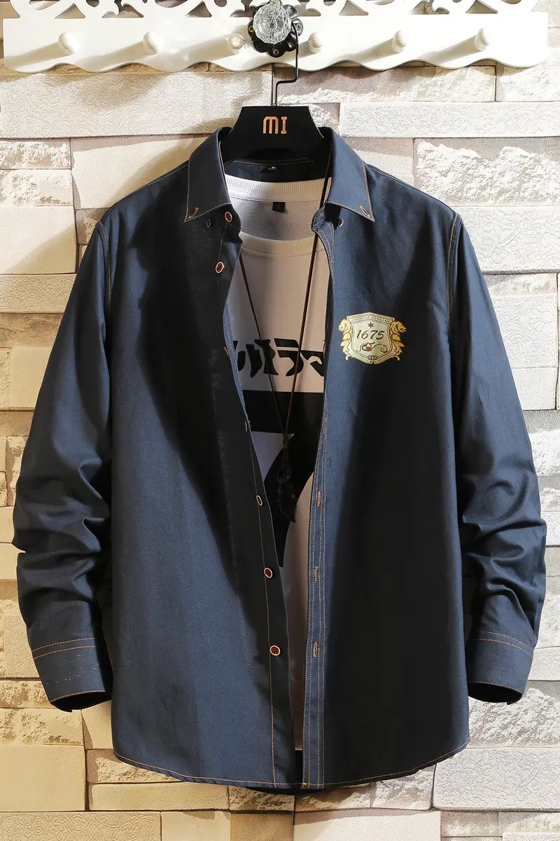 Men's Long Sleeve Korean Slim Fit Shirt Light Green