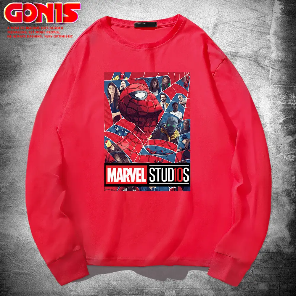 Avengers 4 Print Red Sweatshirt Pure Cotton Long Sleeve - Image 4