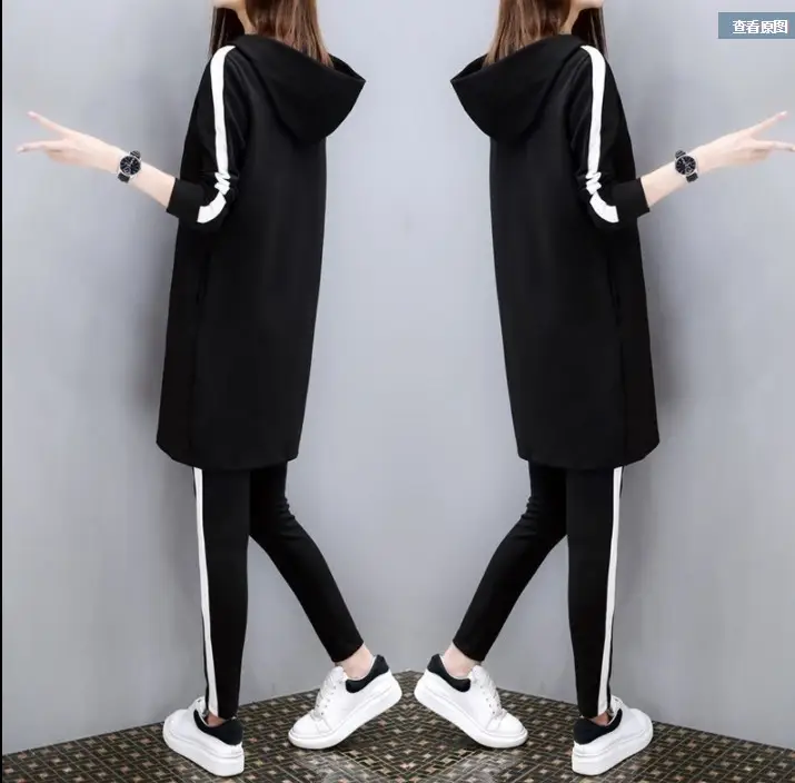 Black Hoodie Track Suit Women Plus Size Loose Fit — feature 6