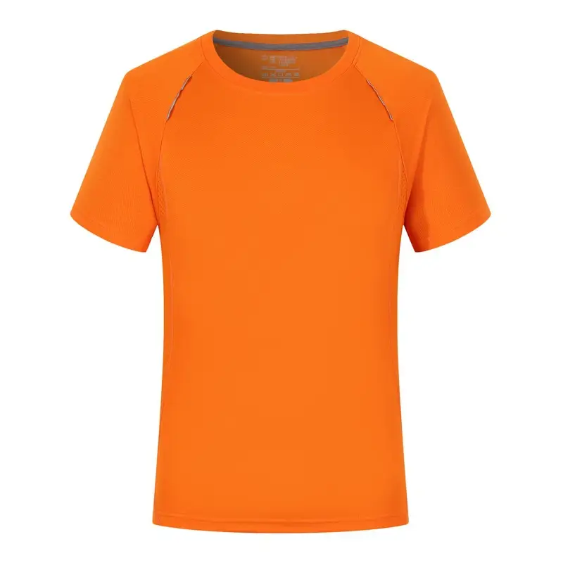 Men's Orange Plain T-Shirt Short Sleeve - Image 13