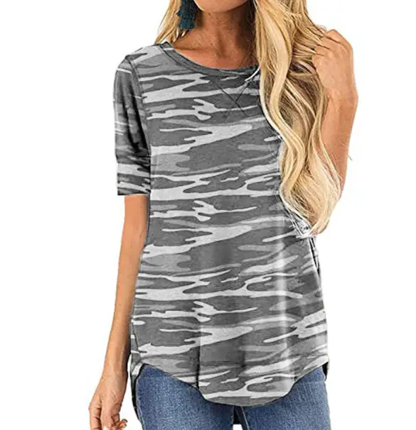 Women Grey Round Neck Long Sleeve T-Shirt Loose Fit - Image 11