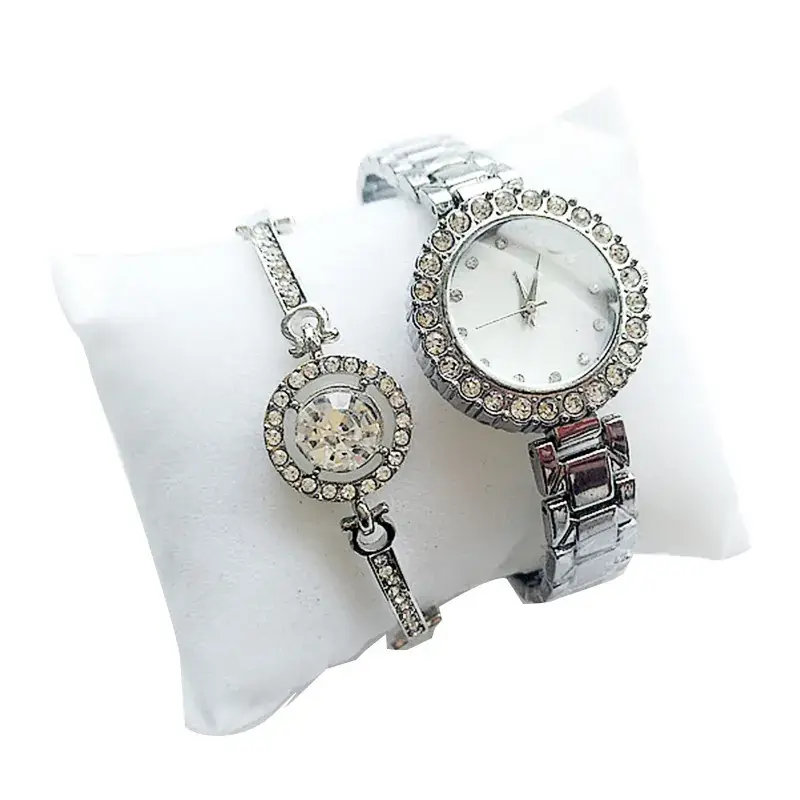 Weishang Diamond Watch Set for Women Silver Bracelet - Image 5