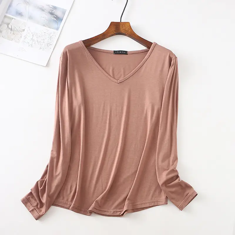 2022 Loose Long Sleeve V-Neck T-Shirt for Women - Image 10