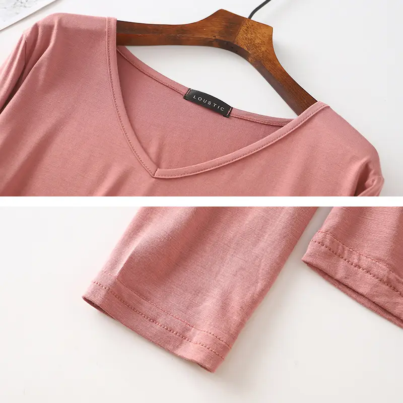 2022 Loose Long Sleeve V-Neck T-Shirt for Women - Image 12