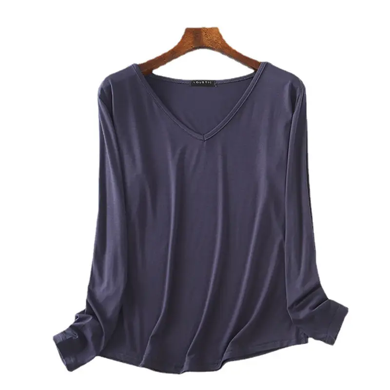 2022 Loose Long Sleeve V-Neck T-Shirt for Women - Image 13