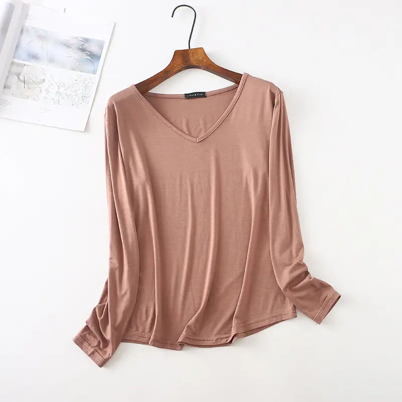 2022 Loose Long Sleeve V-Neck T-Shirt for Women - Image 4