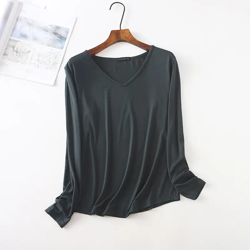 2022 Loose Long Sleeve V-Neck T-Shirt for Women - Image 6
