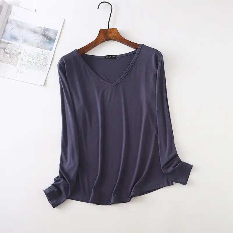 2022 Loose Long Sleeve V-Neck T-Shirt for Women - Image 7