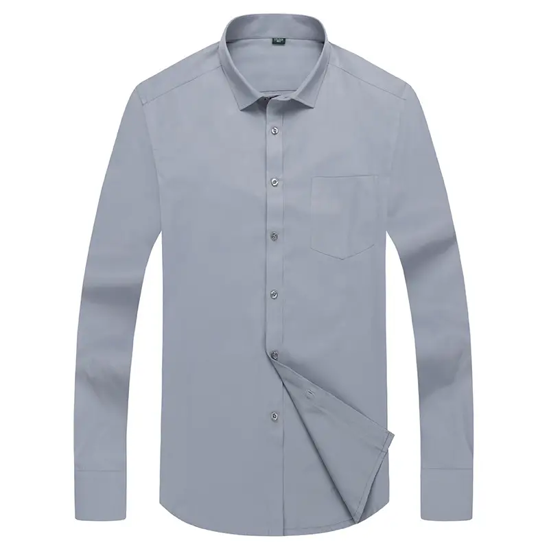 Men's Long Sleeve Black Shirt Slim Fit Business Casual