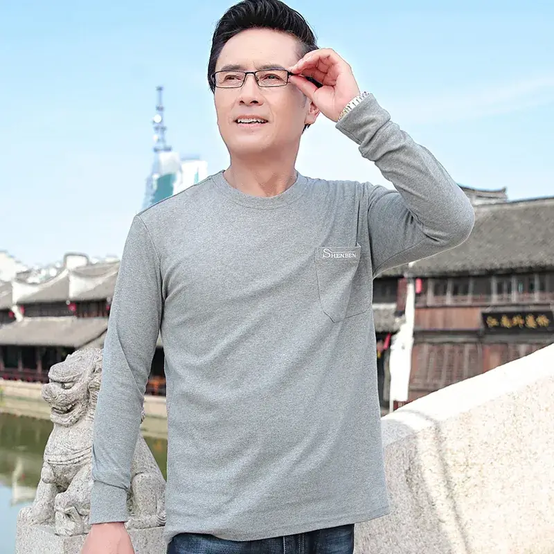 Men Black Cotton Long Sleeve T-Shirt Loose Fit - Image 7