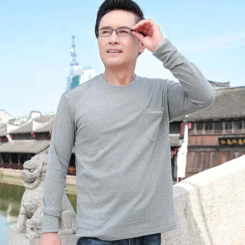 Men Black Cotton Long Sleeve T-Shirt Loose Fit - Image 3