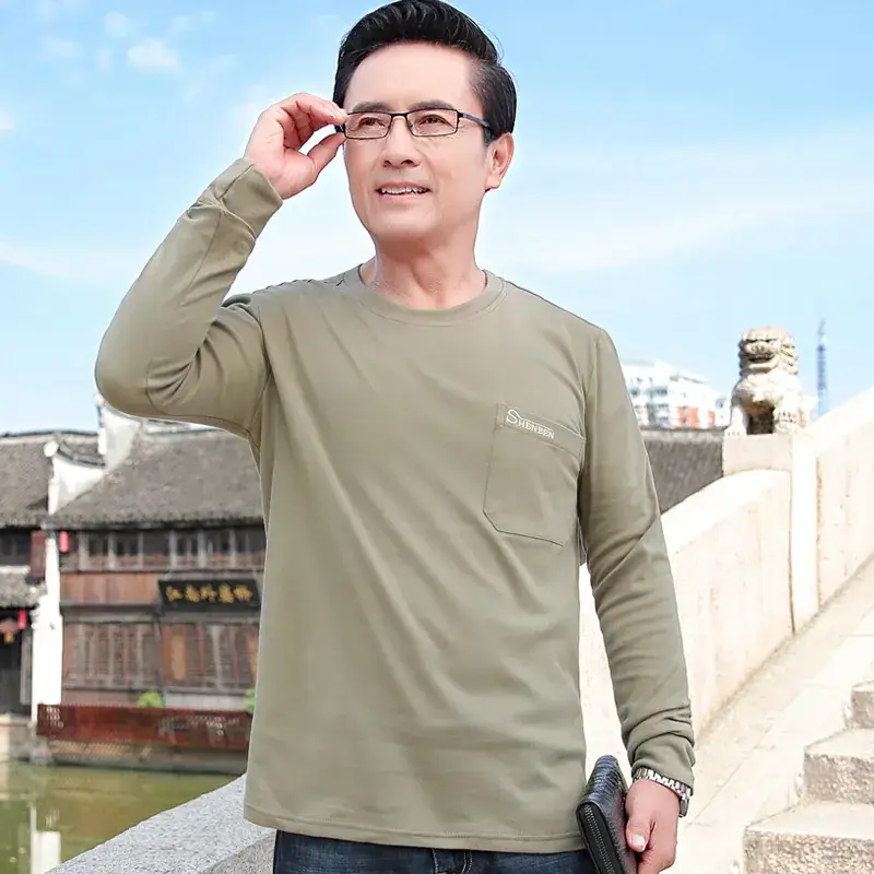 Men Black Cotton Long Sleeve T-Shirt Loose Fit - Image 4