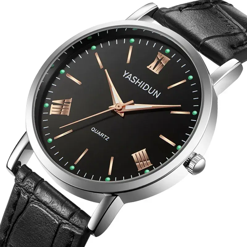 Yashidin Luminous Quartz Watch for Men Women Brown Leather Band - Image 17