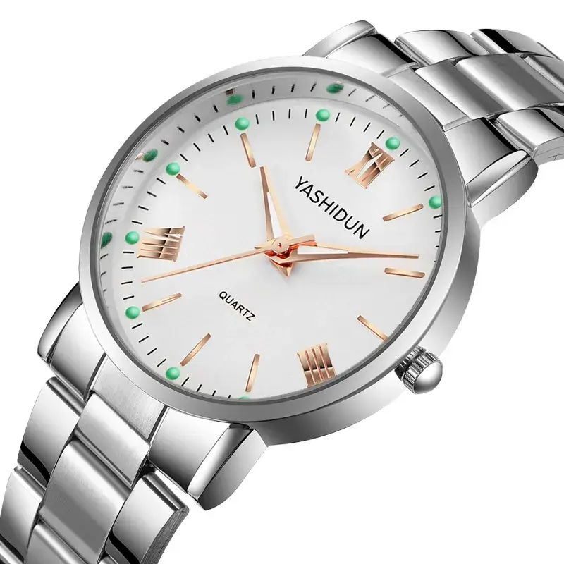 Yashidin Luminous Quartz Watch for Men Women Brown Leather Band - Image 4