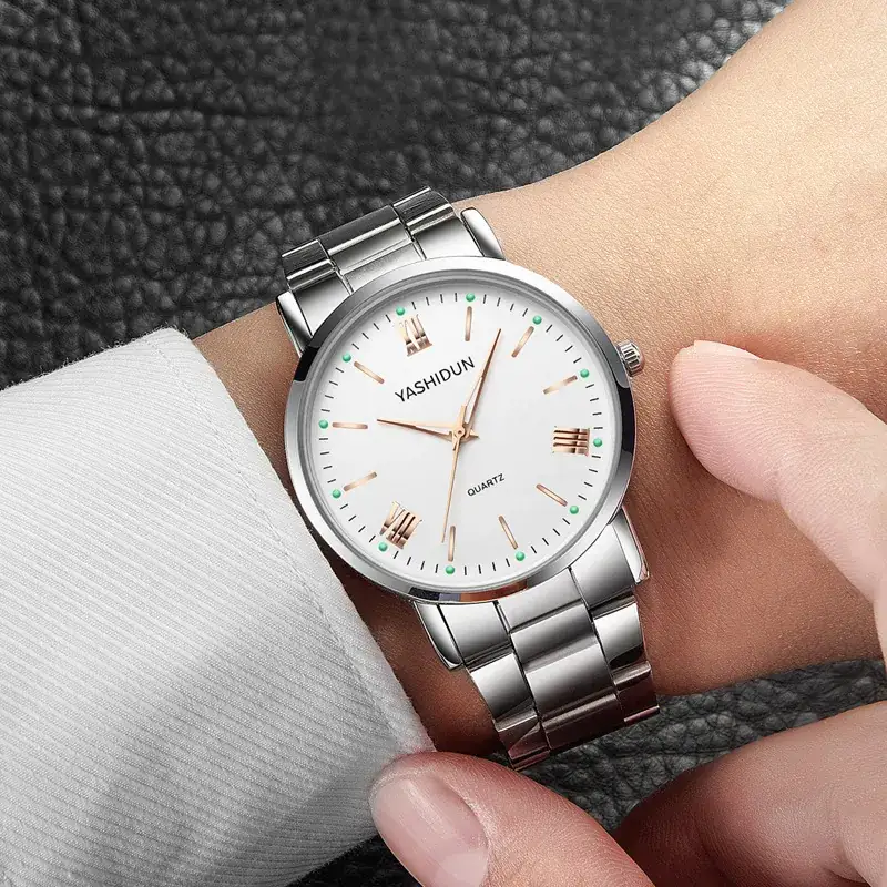 Yashidin Luminous Quartz Watch for Men Women Brown Leather Band - Image 18