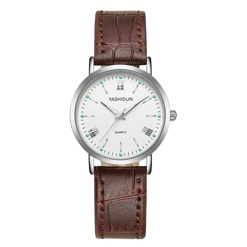 Yashidin Luminous Quartz Watch for Men Women Brown Leather Band - Image 16
