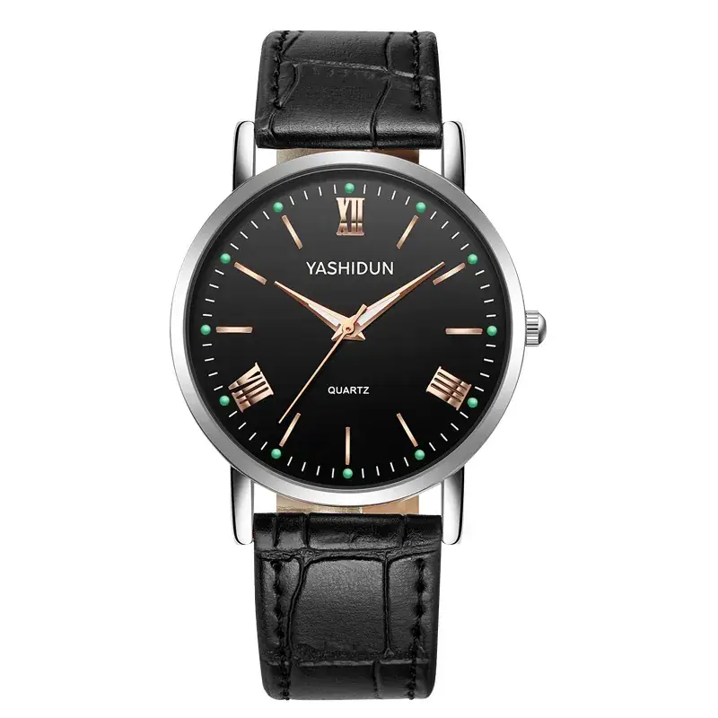 Yashidin Luminous Quartz Watch for Men Women Brown Leather Band - Image 5
