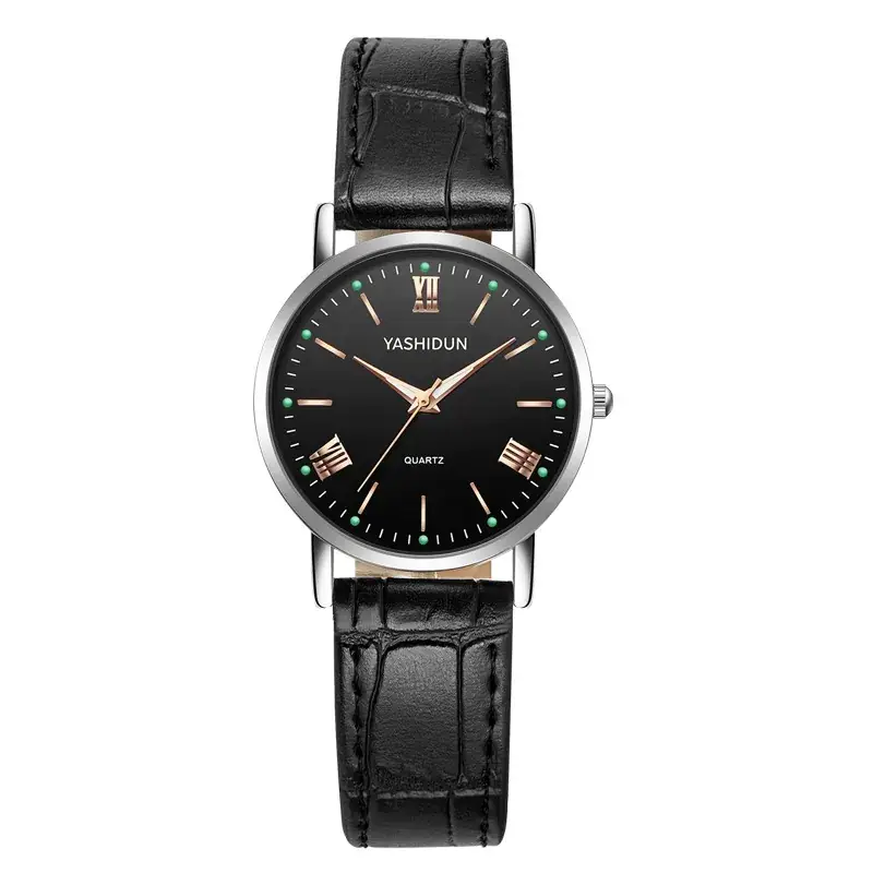 Yashidin Luminous Quartz Watch for Men Women Brown Leather Band - Image 6