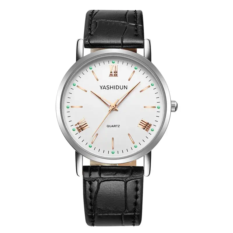 Yashidin Luminous Quartz Watch for Men Women Brown Leather Band - Image 9