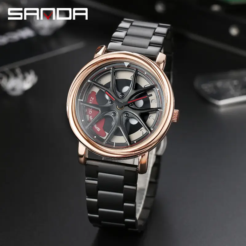 Sanda Stainless Steel Lucky Watch for Men