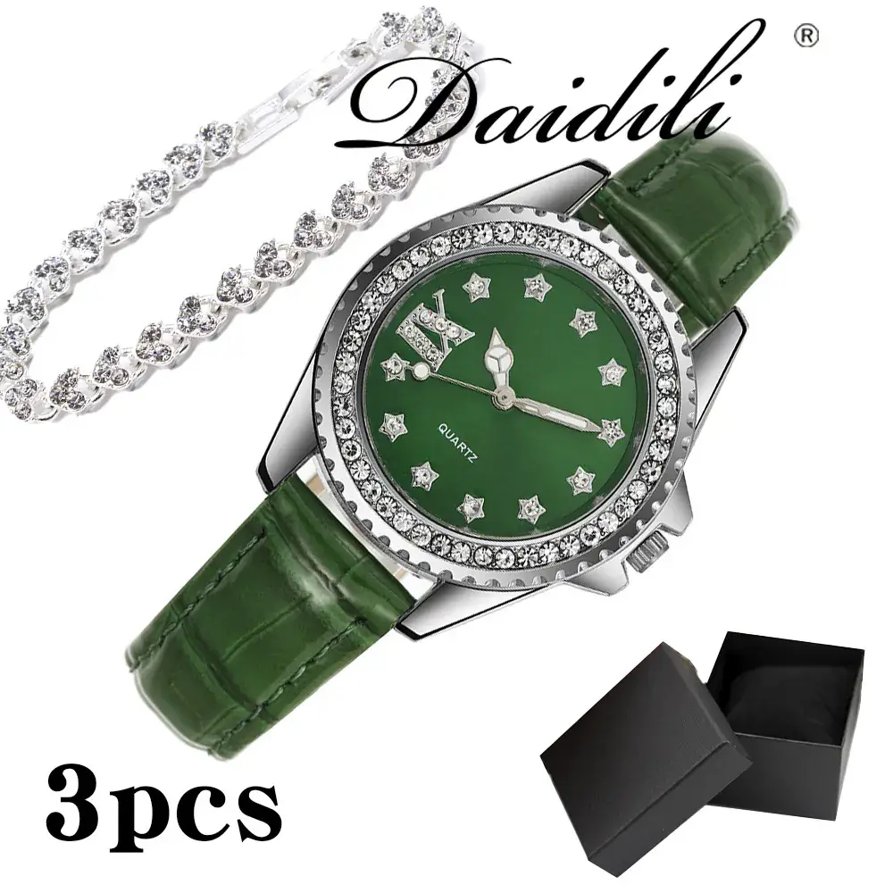 Women's Pink Crystal Watch Set with Bracelet - Image 23