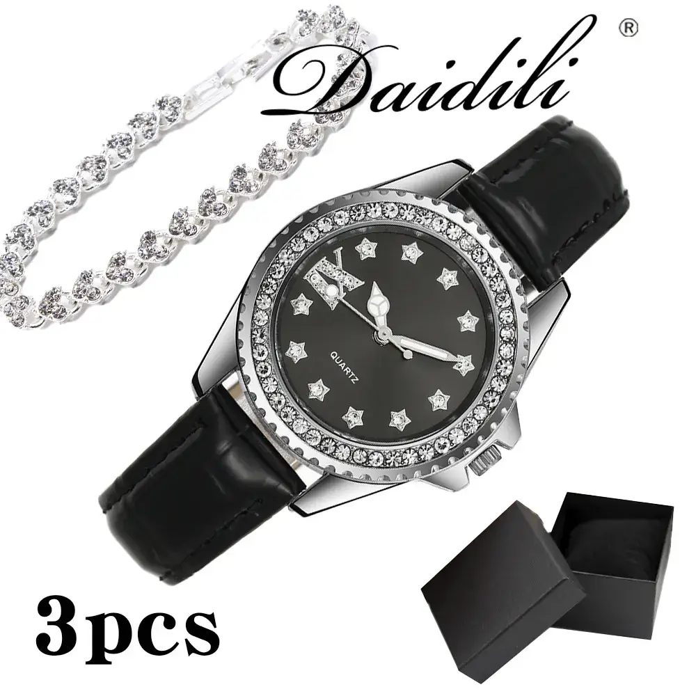 Women's Pink Crystal Watch Set with Bracelet - Image 25