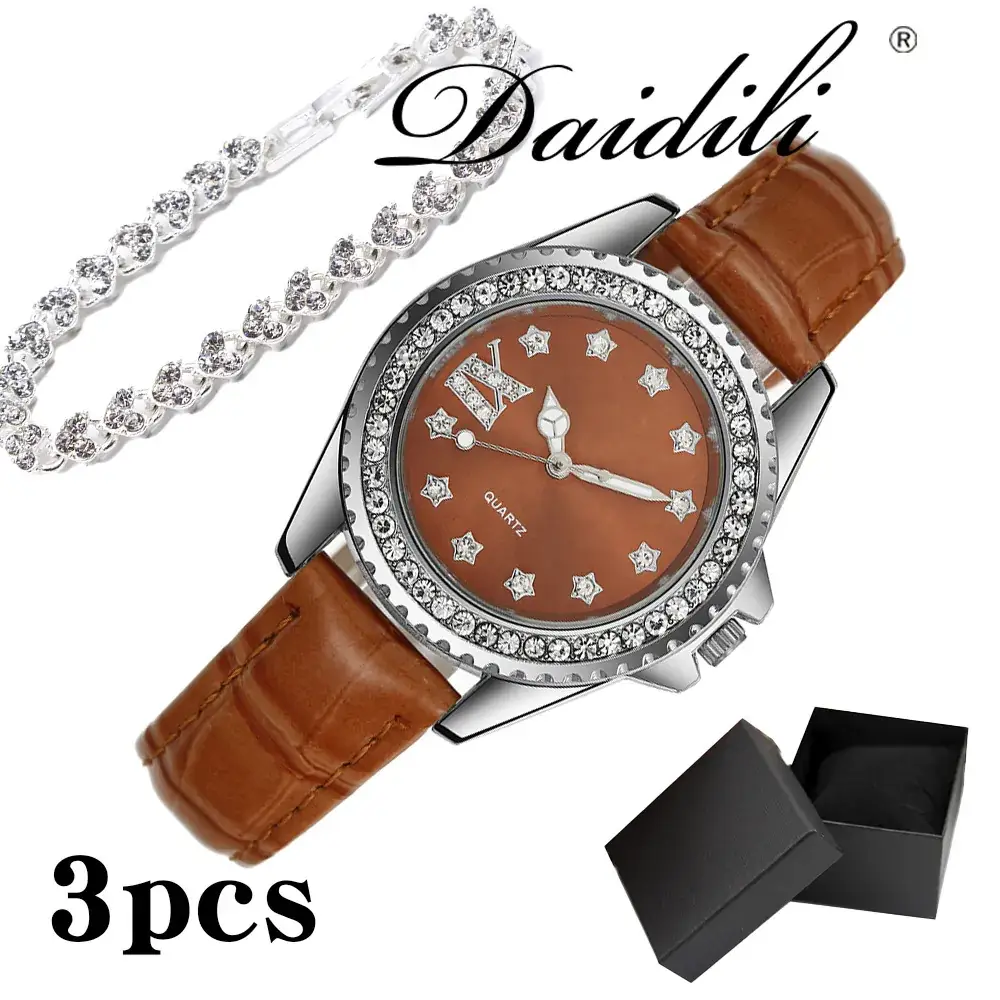 Women's Pink Crystal Watch Set with Bracelet - Image 26