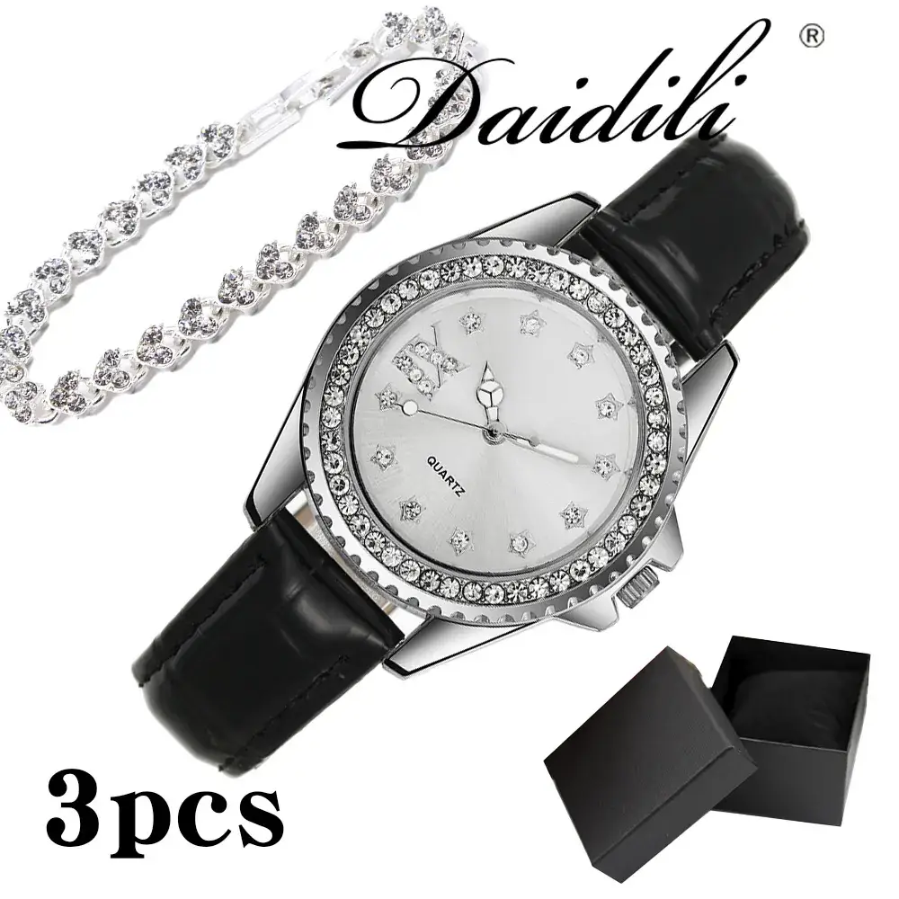 Women's Pink Crystal Watch Set with Bracelet - Image 27
