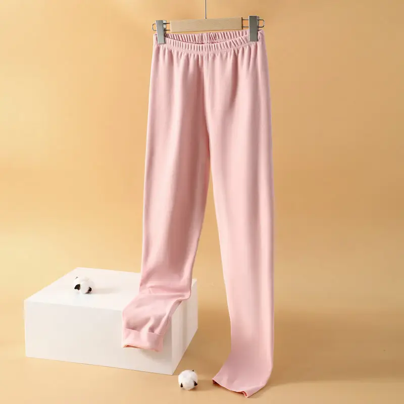 Women Velvet Fleece Warm Pants Cream Plus - Image 5