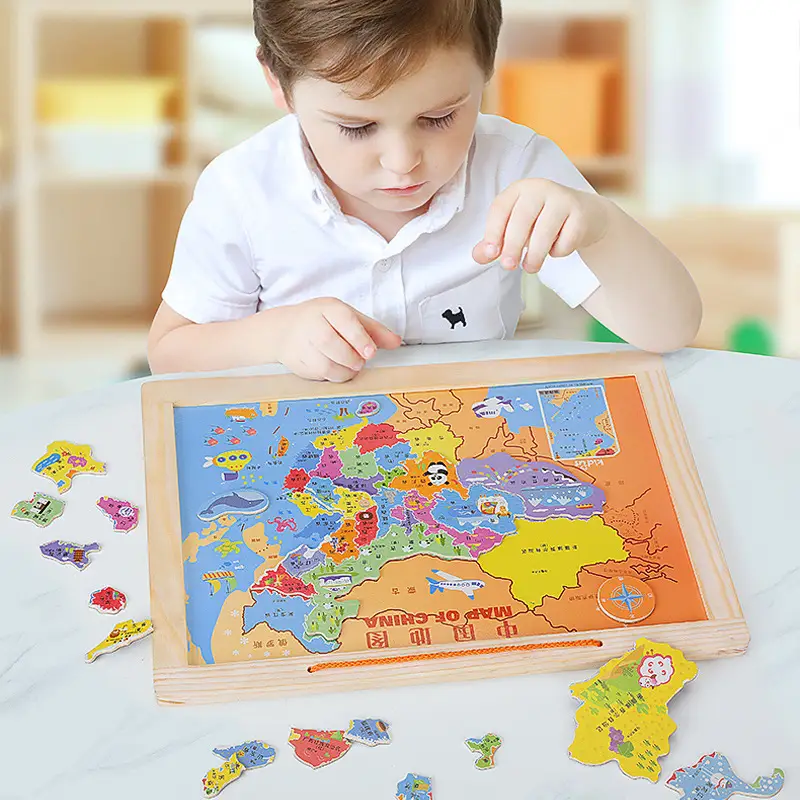 Magnetic World Map Puzzle for Kids Educational Toy - Image 9