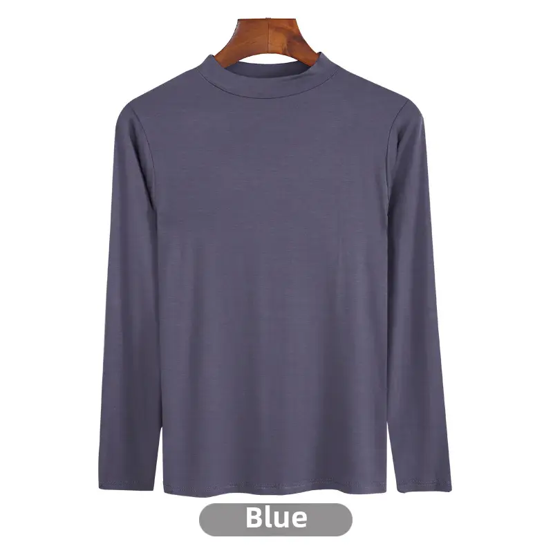 Women's Long Sleeve Khaki Solid T-Shirt - Image 101
